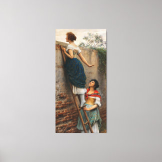 Lienzo Eugene de Blaas: En la pared - Restauración de Art
