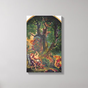 Lienzo Eugene Delacroix - Jacob que lucha con ángel