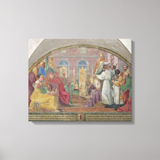 Lienzo Eugene IV Consecando el convento de San Mar (Anverso)