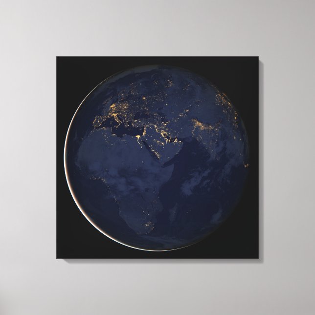 Lienzo Europa, África y la ciudad de Medio Oriente se ilu (Anverso)