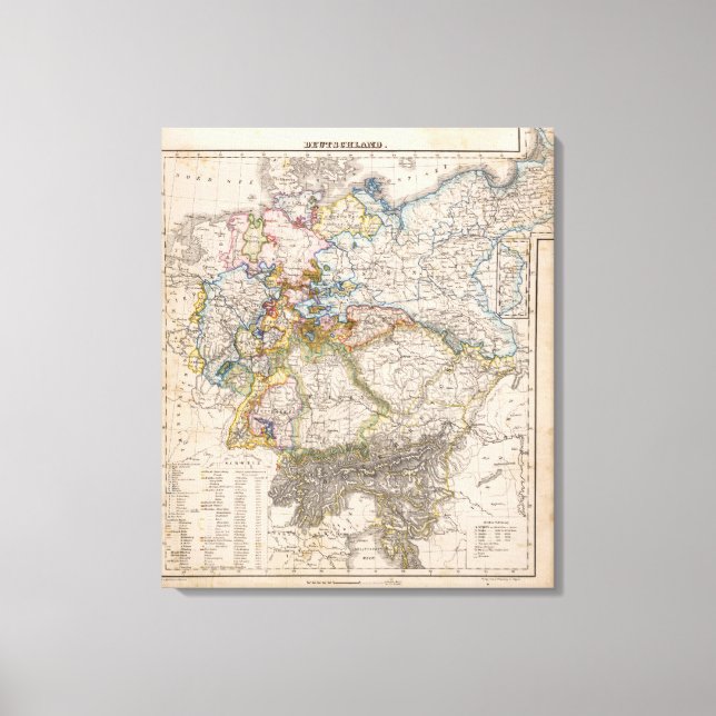 Lienzo Europa, Alemania, Austria (Anverso)