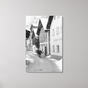 Lienzo Europa, Austria, Hallstat. Calle nevada