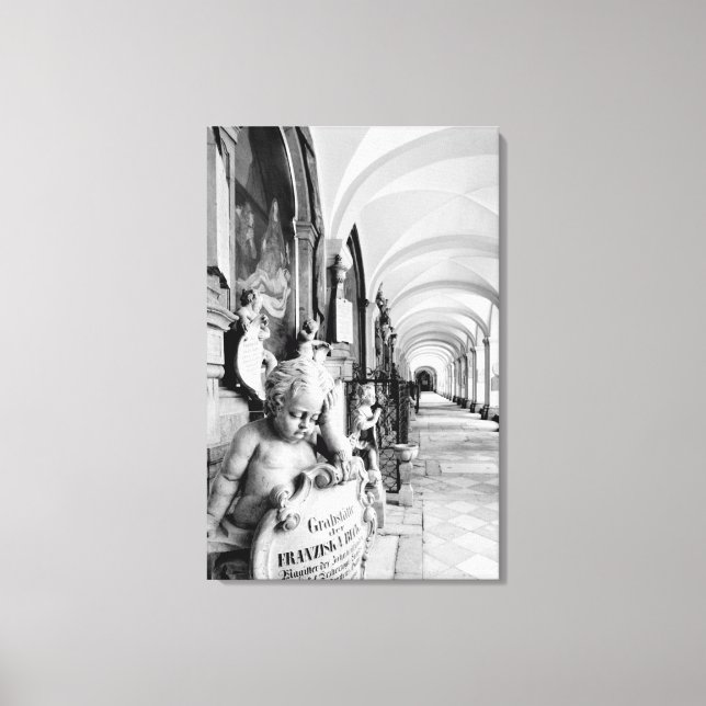 Lienzo Europa, Austria, Salzburgo. Cherub y monumento 2 (Anverso)