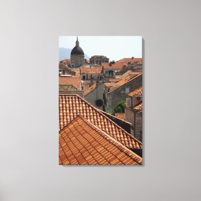 Lienzo Europa, Croacia. Ciudad amurallada medieval de 2 (Anverso)