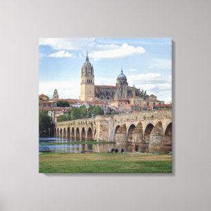 Lienzo Europa, España, Salamanca. El puente romano sobre
