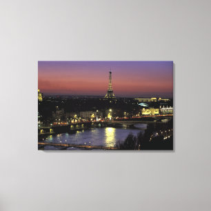Lienzo Europa, Francia, París, Vista al atardecer de la T