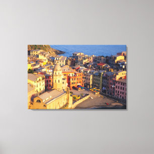 Lienzo Europa, Italia, Cinque Terre. Pueblo de Vernazza