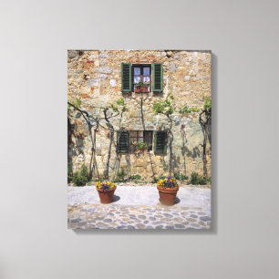 Lienzo Europa, Italia, Monteriggioni. Una casa de piedra