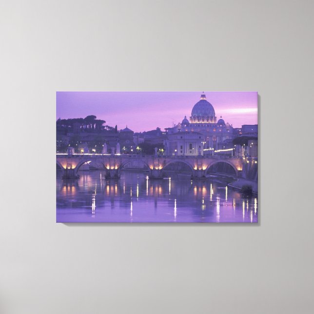 Lienzo Europa, Italia, Roma. San Pedro y Ponte Sant (Anverso)