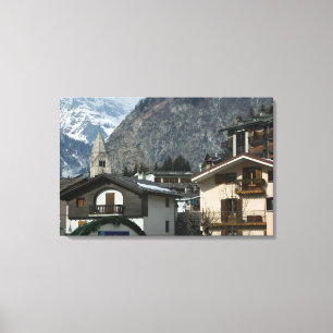 Lienzo Europa, Italia, Valle d'Aosta, COURMAYEUR: Pueblo