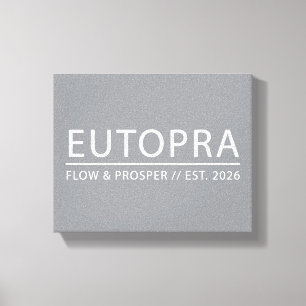 Lienzo Eutopra – Tipografía minimalista Fluye y prospera