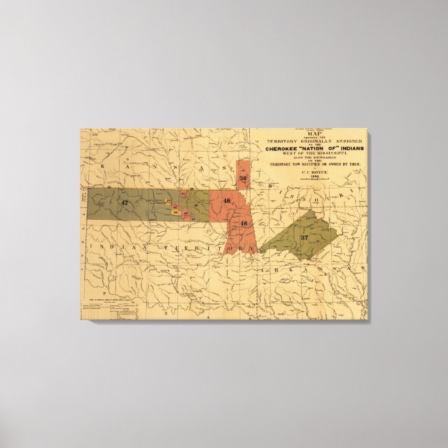 Lienzo Ex-Límites de la "Nación de" Indios Cherokee (Anverso)