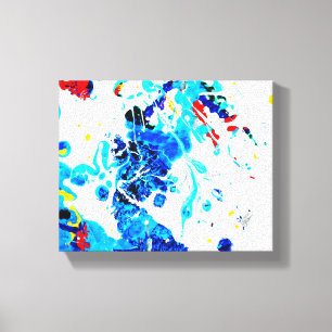 Lienzo Excitación visceral azul blanco abstracto