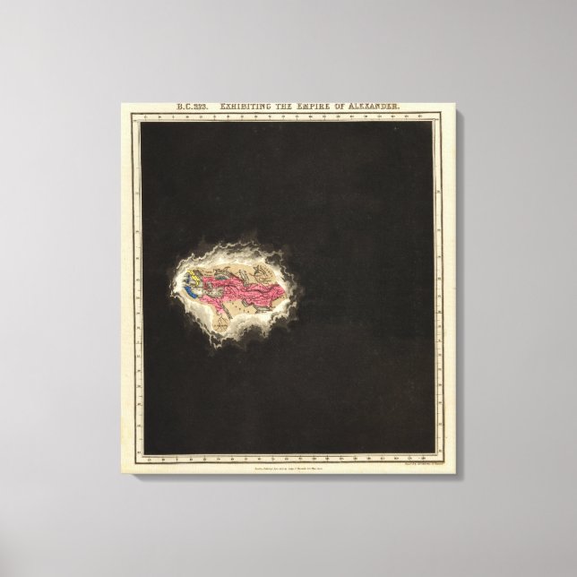 Lienzo Exhibición del Imperio de Alejandro 323 a.C. (Anverso)