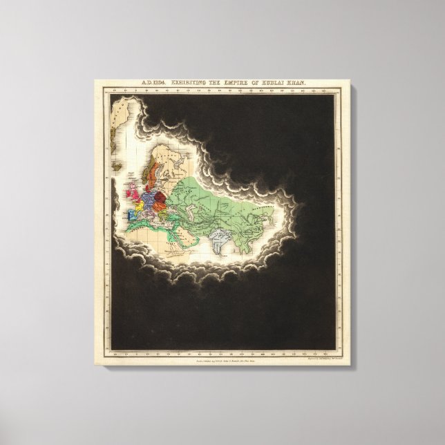 Lienzo Exhibición del Imperio de Kublai Khan 1294 AD (Anverso)