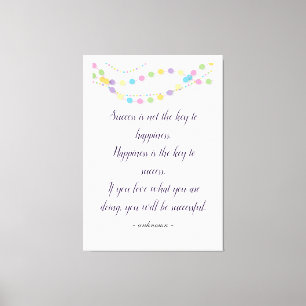 Lienzo Éxito Y Felicidad Citas Inspiradoras De Personaliz