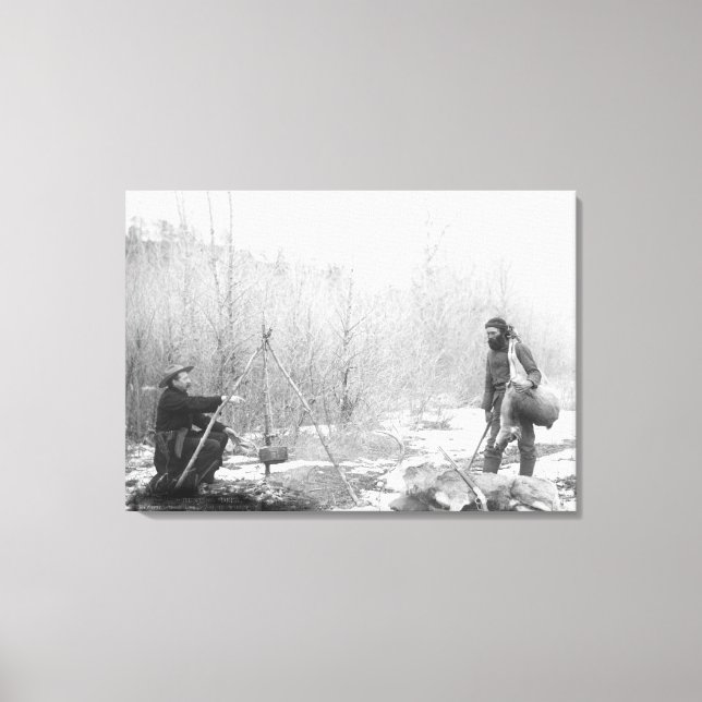 Lienzo Exitosa cacería cercana a la fotografía de Deadwoo (Anverso)