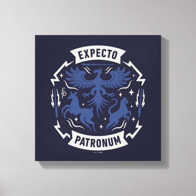 Lienzo Expecto Patronum Vintage Silhouette Graphic (Anverso)