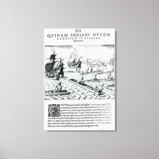 Lienzo Expedición de Thomas Cavendish (Anverso)