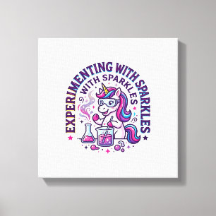 Lienzo Experimento de Unicornio con Brillo Comercial Cort