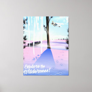 Lienzo ¡Explora el desierto! Huellas de animales de invie