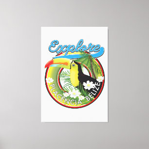 Lienzo Explora el logotipo de viaje a Placencia Belize