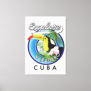 Lienzo Explora el logotipo de viaje de Varadero Cuba