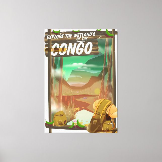 Lienzo Explora los humedales del Congo (Anverso)