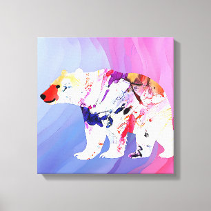 Lienzo Explorador Ártico Pastel en Acuarela
