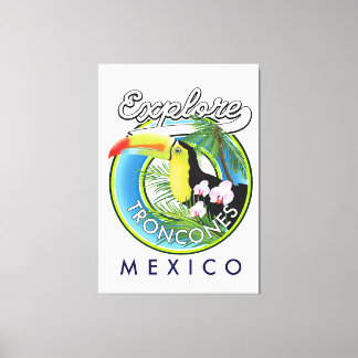 Lienzo Explorar el logo retro de Troncones México