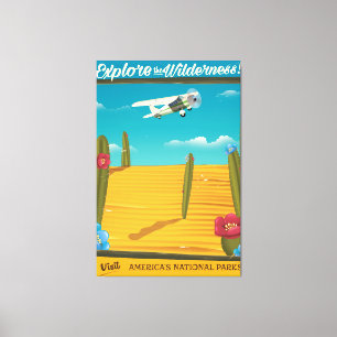 Lienzo Explore el afiche de viaje del desierto de Wildern