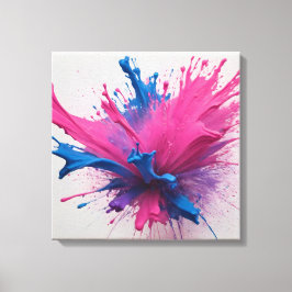 Lienzo Explosión de magenta: explosión de pintura azul el