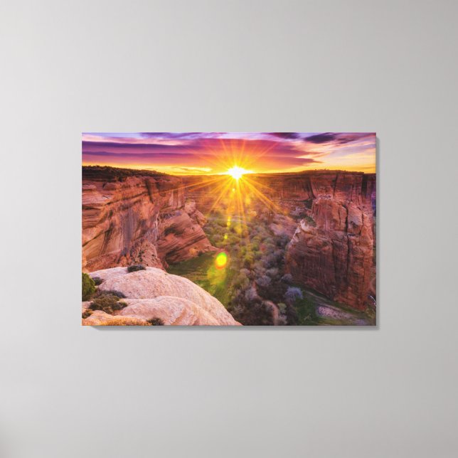 Lienzo Explosión de sol en Canyon de Chelly, AZ (Anverso)