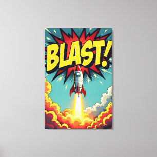 Lienzo ¡EXPLOSIÓN! Estilo de cómic vintage de explosión d