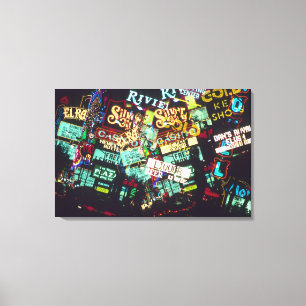 Lienzo Exposición doble, carteles de casino, Las Vegas,