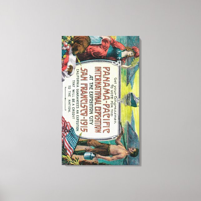 Lienzo Exposición Internacional del Pacífico Panamá (Anverso)