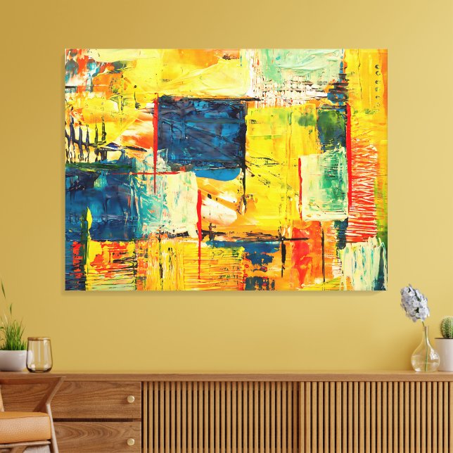 Lienzo Expresión abstracta colorida moderna (Insitu (Sala de estar))