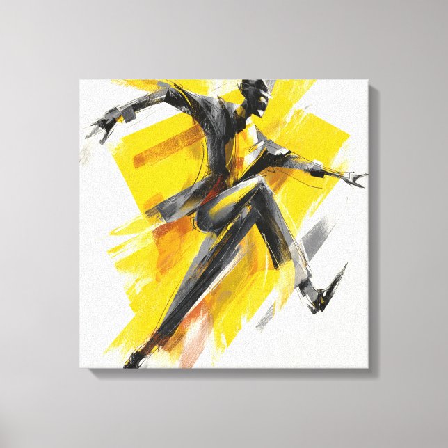 Lienzo Expressive Yellow Dancer Sketch Art Canvas Wall  (Anverso)