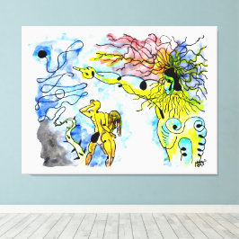 Lienzo EXPULSION FROM PARADISE -Ink and watercolor