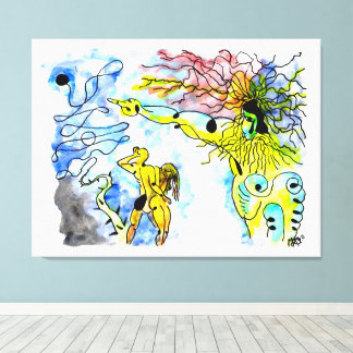 Lienzo EXPULSION FROM PARADISE -Ink and watercolor