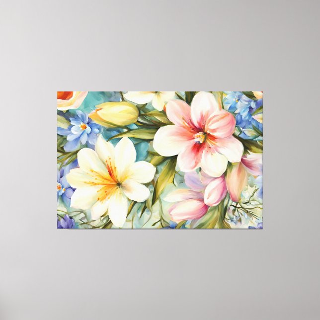 Lienzo Exquisitas Flores De Primavera Elegantes. Pintura (Anverso)