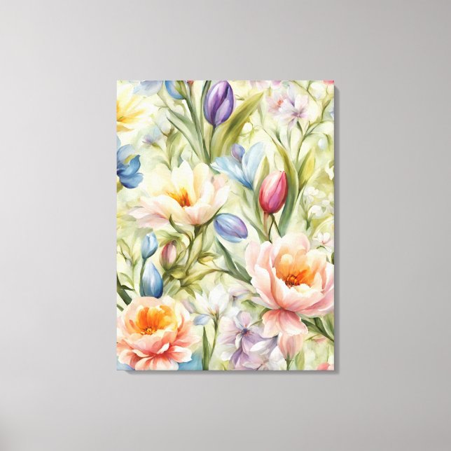 Lienzo Exquisitas Flores De Primavera Sofisticadas. Pintu (Anverso)