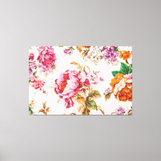 Lienzo Exquisitas flores rosadas y Naranjas. Shabby Chic