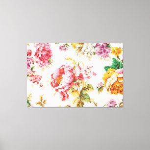 Lienzo Exquisitas flores rosas y amarillas. Shabby Chic