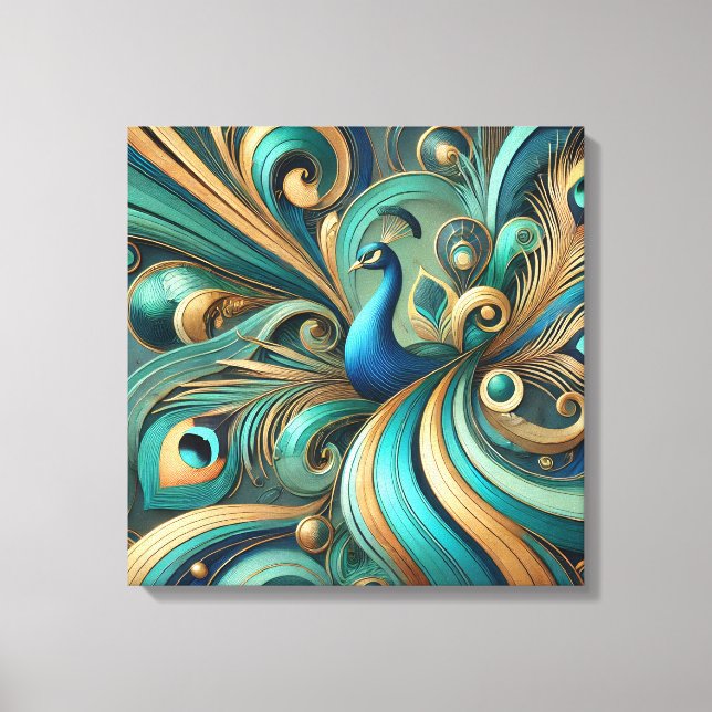 Lienzo Exquisite Peacock Design Canvas Art (Anverso)