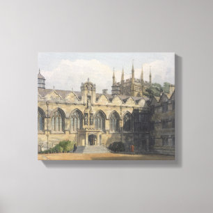 Lienzo Exterior del Oriel College, ilustracion del '