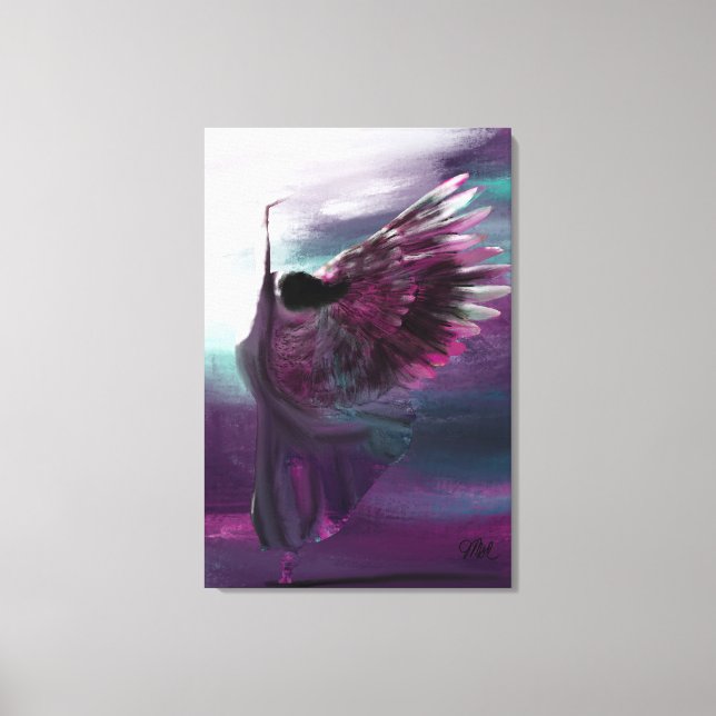 Lienzo Extra gran cristiano abstracto Angel Purple (Anverso)