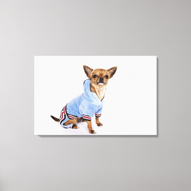 Lienzo Extraño retrato de un Chihuahua Teacup 2 (Anverso)