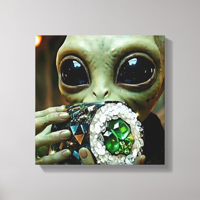 Lienzo Extraterrestre Alien y Sushi Cristalino   (Anverso)