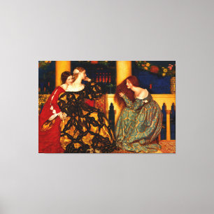 Lienzo F. C. Damas venecianas de COWPER escuchando Serena